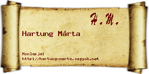 Hartung Márta névjegykártya